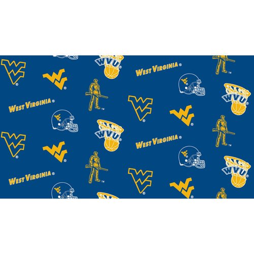 Amazon Com West Virginia University Fleece Blanket Fabric West Virginia Mountaineers Fleece Fabric With New Patch Pattern Sold By The Yard