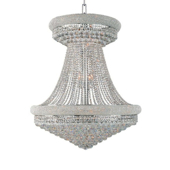 Artistry Lighting Primo Collection 28"x36" Chrome 15-Light Hanging Crystal Chandelier