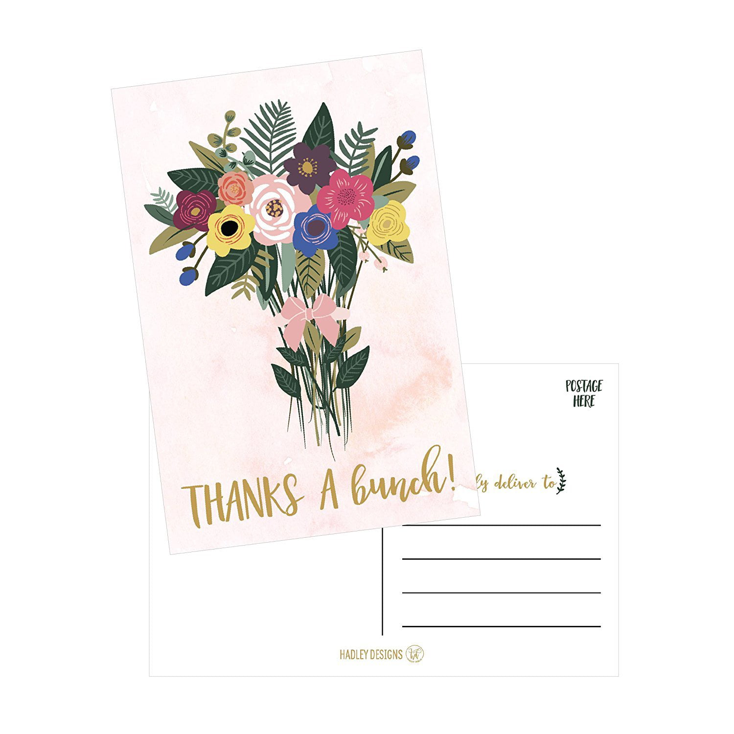 High Quality Fine Art Flowers Blank Freepost! Thank You Card Gloss finish
