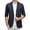 Navy, variant on Waffle Knit Blazer for Men Stretch Ice Silk UPF 50+ Summer Fall Suit Jackets Notched Lapel 2-Button Front Single Breasted Wedding Prom Jackets with Pockets Gray M