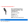 thumbnail image 2 of Rear Left ABS Speed Sensor - Compatible with 2006 - 2014 Volkswagen GTI 2007 2008 2009 2010 2011 2012 2013, 2 of 2