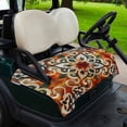thumbnail image 2 of Golf Cart Seat Covers for 2 Seater, Burnt Orange Green Soft Microfiber Cart Seat Towel Blanket, Vintage Abstract Flowers Absorbent Breathable Non Slip Bench Seats Protector for Golf Course 51"x31", 2 of 9