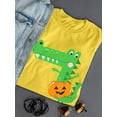 thumbnail image 3 of Funny Crocodile W Pumpkin  T-Shirt Women -Image by Shutterstock, Female 3X-Large, 3 of 4