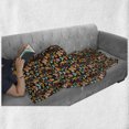 thumbnail image 6 of Bee Soft Flannel Fleece Blanket, Graphic Summer Composition with Honeycomb Bees Flowers Honey Bucket on Black Backdrop, Cozy Plush for Indoor and Outdoor Use, 50" x 70", Multicolor, by Ambesonne, 6 of 6