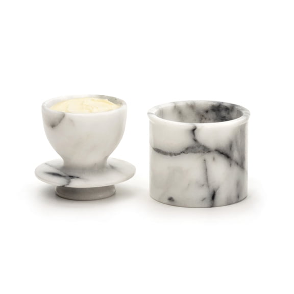 White Marble Butter Pot