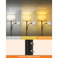 thumbnail image 2 of Lámpara de pie BoostArea de 157 cm con luz LED para lectura y pantalla beige, 2 of 9