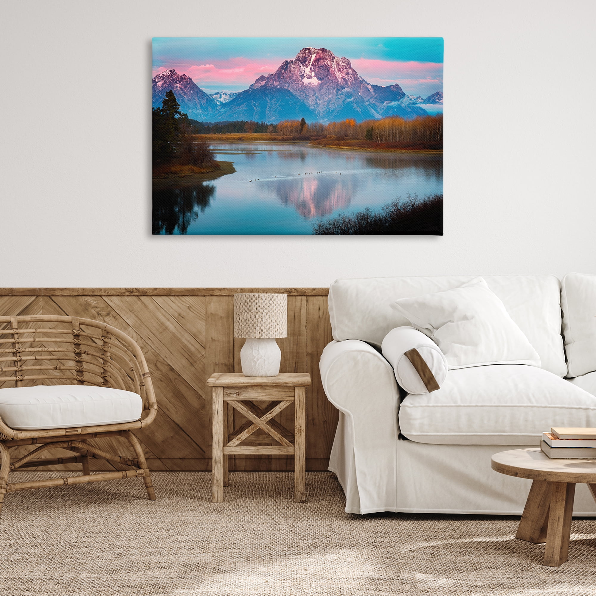 Stupell Industries Vast Mountain Lake Photography Landscape & Nature Photography Wrapped Canvas Art Print Wall Art, 45 x 30