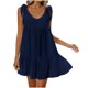 thumbnail image 3 of TaTaai Women's Solid V-Neck Sleeveless Knee Length Dress Loose Fit Casual with Shoulder Straps for Summer Daily Work Office Soft Non-See-Through Gift, 3 of 7