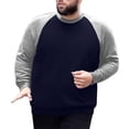 thumbnail image 2 of pstuiky manga larga de hombre, Camiseta informal de talla grande para hombre con cuello redondo y manga larga con bloques de color salir tops xxxxxl, 2 of 9