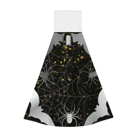 

Disketp Spiderweb Bats And A Spider Hanging Kitchen Towel Tie Towels Tea Bar Dish Cloths Dry Towel for Laundry Room Decor (18*14in)