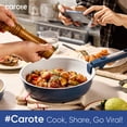 thumbnail image 4 of CAROTE 17 Pcs Ceramic Nonstick Cookware Set, Non Stick Pots and Pans with Detachable Handles, Oven Safe, Induction Cookware, Stackable Kitchen Set, Blue, 4 of 6