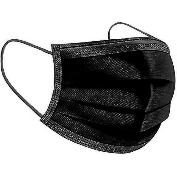 50 Masks 3-ply Mouth And Nose Cover Makeshift Mask Face Mask - Black