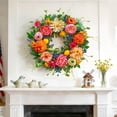 thumbnail image 3 of Spring Wreath for Front Door 24 Inch, Summer Floral Wreath with Peony Dahlia Hydrangea, Outdoor Door Decoration with Lemons and Berries, 3 of 8