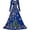 #02-Blue, variant on Women's Christmas Long Sleeve Maxi Dress with Festive Celestial Star Moon and Snowflake Print for Holiday Party Evening Outfit