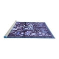 thumbnail image 2 of Ahgly Company Machine Washable Indoor Round Animal Blue Traditional Area Rugs, 5' Round, 2 of 4