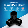 thumbnail image 2 of FORMUFIT 1/2" 3-Way Elbow Furniture Grade PVC Pipe Fittings, (13/16" Actual Socket ID), Black, 10-Pack, 2 of 7