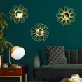 thumbnail image 4 of Espejo de pared Manortang, set de 3 piezas de 23 cm, flor dorada, 4 of 8