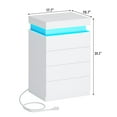 thumbnail image 2 of Afuhokles Set of 2 White Night Stand with 4 Drawers and LED Lights,Tall Nightstand with Sliding Top, Bedside Table with Charging Station, 2 of 7