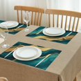 thumbnail image 3 of Teal Marble Gold Line Pattern Summer Placemats Table Placemats Set Of 4-Linen Kitchen Washable Placemats Table Mats 11.8"x17.7" Non-Slip Heat Resistant, 3 of 6