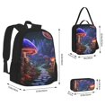 thumbnail image 2 of Balery Jungle Path Glowing Mushrooms Mochila escolar 3 en 1 para niños: mochila resistente con lonchera térmica y estuche para lápices. Mochila escolar para niños y niñas., 2 of 7