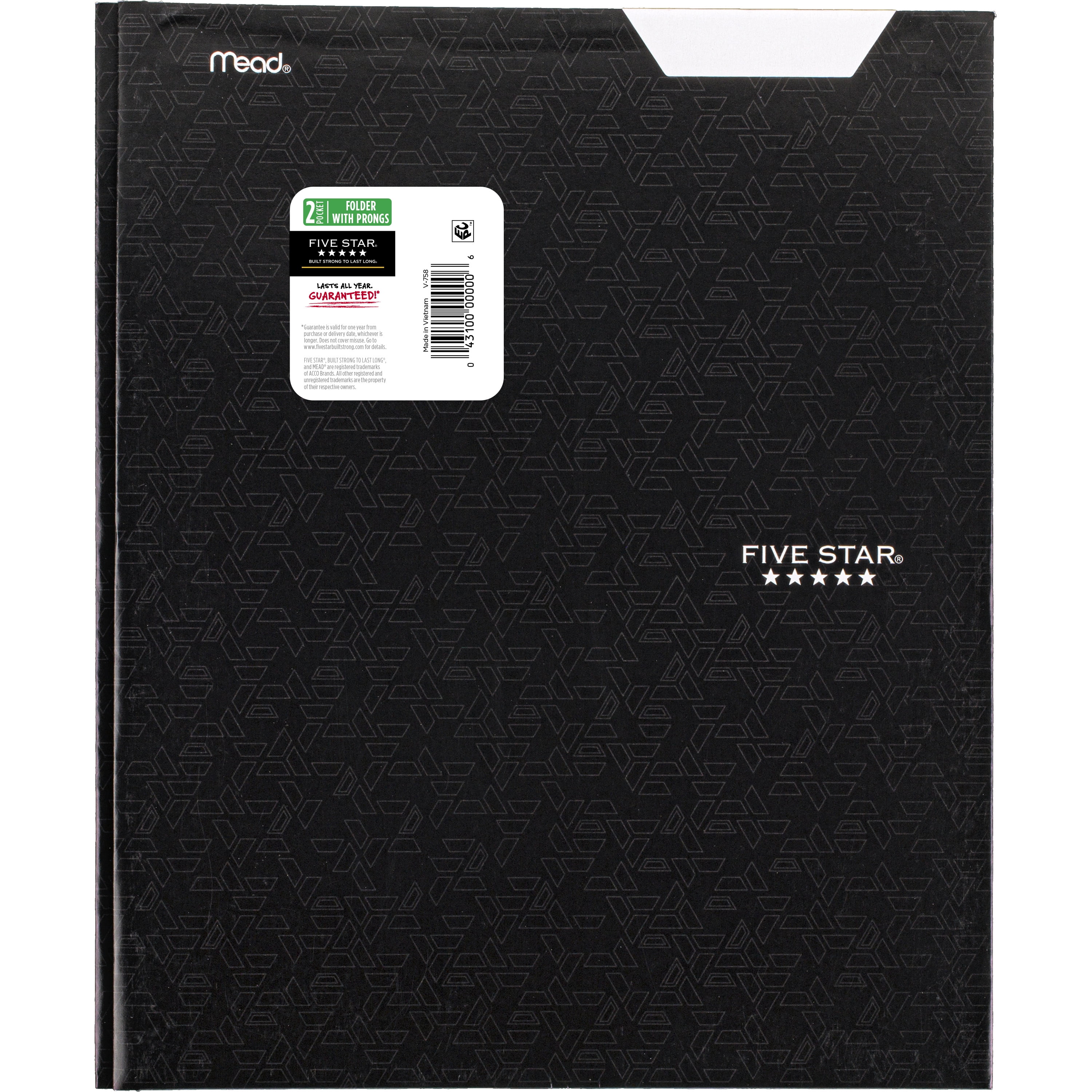 FIVE STAR, Paper Folder, Water-Resistant, 9 5/8