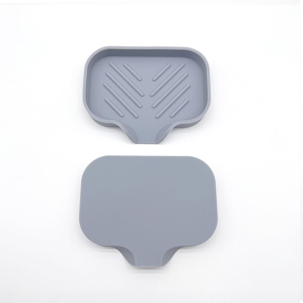 Alfombrilla de silicona para secar jabón, alfombrilla de silicona para encimera, caja de jabón para baño, soporte de silicona para jabón