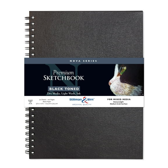 Stillman & Birn Nova Series Wire-Bound Sketchbook, Black, 9" x 12"