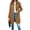 Brown, variant on Women'S Elegant Single Breasted Coat Long Sleeve Mid Winter Overcoat Work Office Pea Coats Beige L