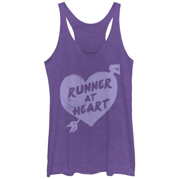 Women's CHIN UP Runner at Heart Racerback Tank Top Purple Heather Large