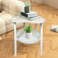 thumbnail image 4 of Seyotauo Modern End Table, Coffee&Tea Table, Sofa Side Snack Table, Four-Leaf Clover Shape Bedside Table, Side Table with Storage Shelf for Living Room, Bedroom, 4 of 6
