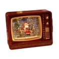 thumbnail image 3 of Globo de nieve navideño con forma de TV, linterna, caja de música iluminada para mesa de fiesta de Navidad Santa rojo, 3 of 7