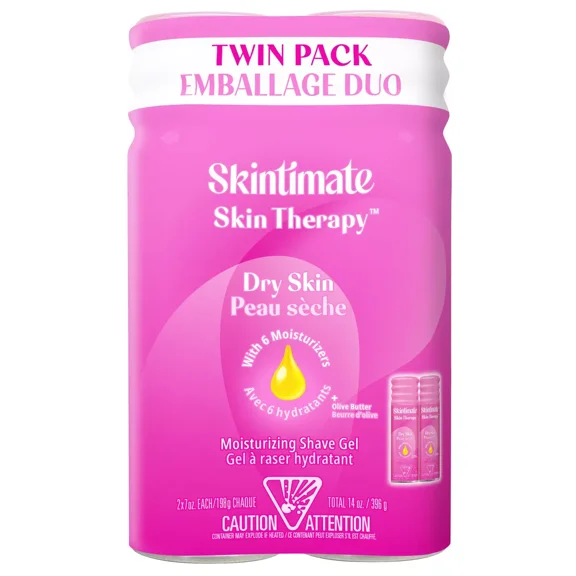 Skintimate Dryskin Shave Gel For Women, Twin Pack, 14 Oz , 3 Pack