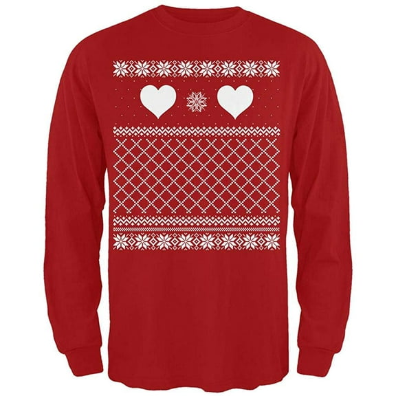 Old Glory Mens Valentine's Day Heart Ugly Valentine Sweater Long Sleeve Graphic T Shirt