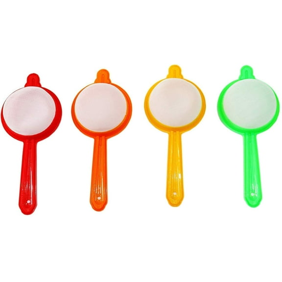 iKonbi Plastic Tea and Coffee Strainers, Multicolour (Set of 4) Colour May Vary