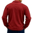 thumbnail image 5 of Dwelliawo Mens Corduroy Sweatshirt Trendy Stand Collar Quarter Zip Pullover Tops Spring Autumn Long Sleeve Sweatshirt Waffle Corduroy Sweatshirts Wine 4XL, 5 of 6