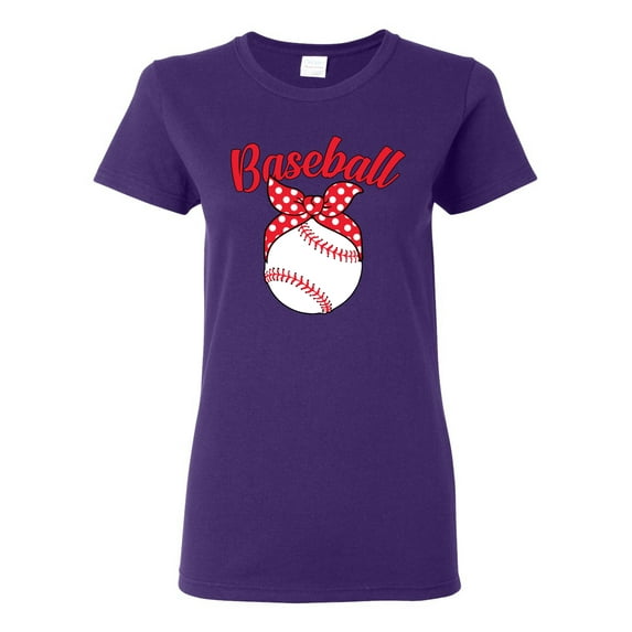 Wild Bobby, Cute Baseball Mom Ribbon Gift, Mother's Day, Women Graphic T-Shirt, Purple, 3XL