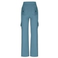 thumbnail image 5 of EaskTriop Women's Wide Leg Cargo Pants Flare Lounge Trousers with Utility Pockets Elastic Waist Drawstring Lightweight Hiking Casual Pant, 5 of 6
