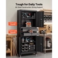 thumbnail image 4 of VEVOR Metal Storage Cabinet with Wheels, 180 lbs Shelf Load Capacity, 75" Tall Rolling Garage Tool Storage Cabinet with 4 Locking Doors and Adjustable Shelves, 2 Drawers, for Garage, Office, Home, 4 of 9