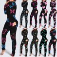 thumbnail image 3 of Mono con estampado de mariposa para mujer, pantalones cortos de pijama con botones, ropa de dormir Sexy para el hogar, 3 of 3