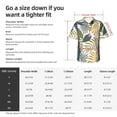 thumbnail image 3 of Three Tropical Leaves Men's 3d Print Casual Button Down Shirts, Novelty Hawaiian Short Sleeves M, 3 of 8
