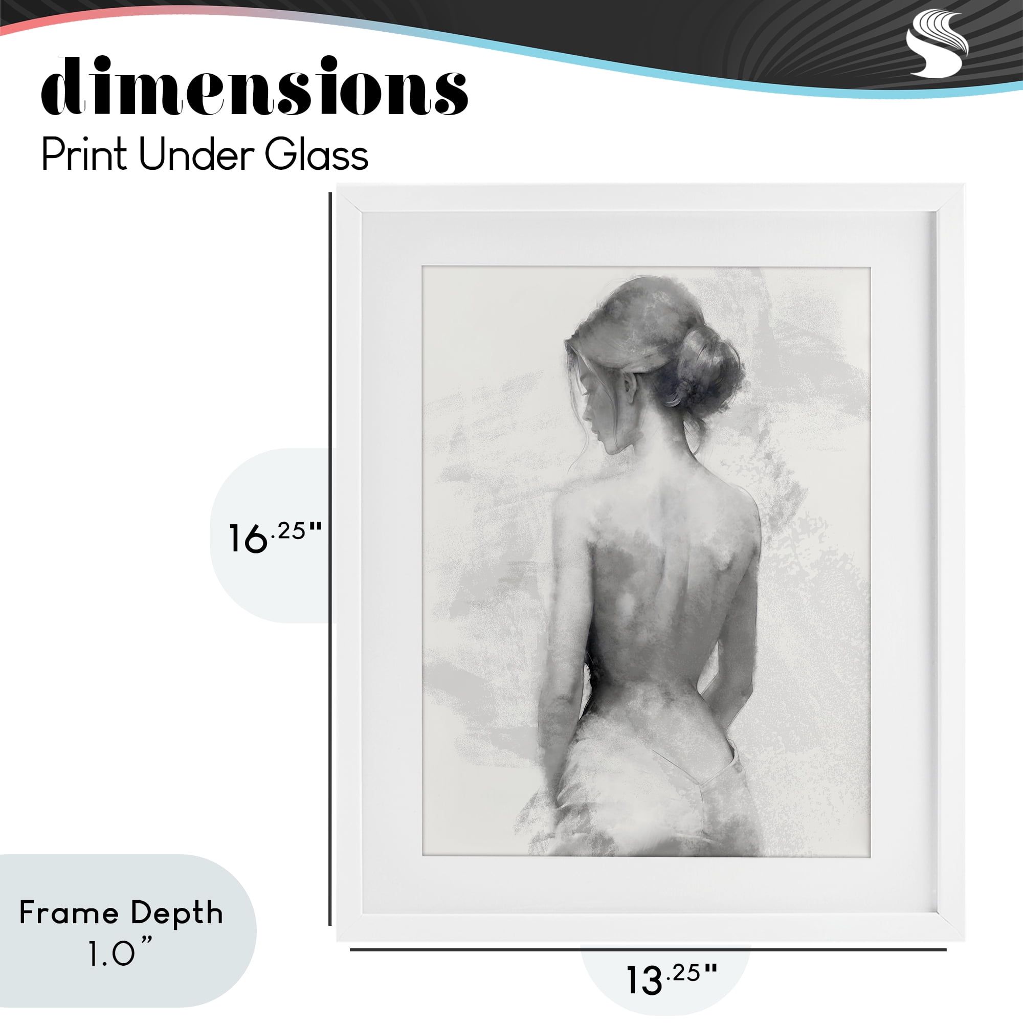 Stupell Industries Mine Elegant Figure White Framed Print Under Glass, design by Kim Allen