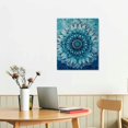thumbnail image 2 of ONETECH  Mandala Wall Art Teal Artwork Pictures Blue Boho Decor Flowers Canvas Prints Aqua Geometric Paintings Home Decor Framed for Bedroom Office Bathroom Living Room, 2 of 4