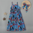 thumbnail image 5 of CPNG Toddler Baby Girl Skirt African Print Dress Summer Clothes Outfits Little Girl Casual Dresse and Headband 2 Pcs Set(BU2,5-6 Years), 5 of 9