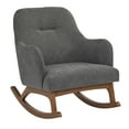 thumbnail image 2 of TMS Mick Upholstered Wood Rocking Chair, Dark Gray Linen Type Fabric, 2 of 4
