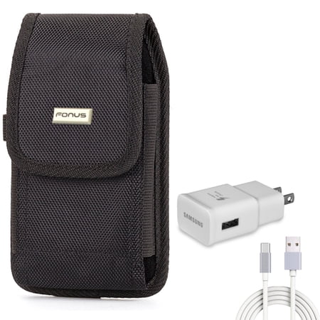 6ft USB Cable Type-C Fast Home Charger w Holster Rugged Case Belt Clip for LG Premier Pro Plus (L455DL) G8X ThinQ G7 ThinQ Stylo 6 5 4 Plus K92 5G Harmony 4 - Lively Jitterbug Smart3
