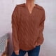 thumbnail image 1 of Suéter de cuello en V para mujer, suéter de punto de manga larga a la moda con cuello en V, suéter, tops para mujer, 1 of 5