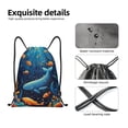 thumbnail image 4 of Gaeub Whimsical Underwater Fantasy Drawstring Backpack Bag Sport Gym Sackpack Heavy Duty String Backpack for Men Women-Medium, 4 of 6