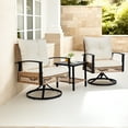 thumbnail image 3 of 3-Piece Outdoor Swivel Rocking Chairs Set with Coffee Table, Weather-Resistant Patio Furniture for Porch Backyard Poolside, Thick Cushions, Easy Assembly, Durable Wicker 360° Swivel Rocker Bistro Set, 3 of 11