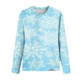 thumbnail image 4 of Jacenvly Womens Tops Fall Long Sleeve Christmas Snowflake Print Sweatshirt for Women Cute Casual Round Neck Sweaters Light Soft Comfortable and Warm, 4 of 4