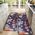 thumbnail image 4 of Kitchen Rugs Sets Of 2,Darkpurple Daisy Flower Orange Petals Pattern Anti Fatigue Kitchen Mat Rugs Non Slip Washable,Decorative Kitchen Floor Mats for Kitchen,Sink,Laundry,17"x47"+17"x47", 4 of 5